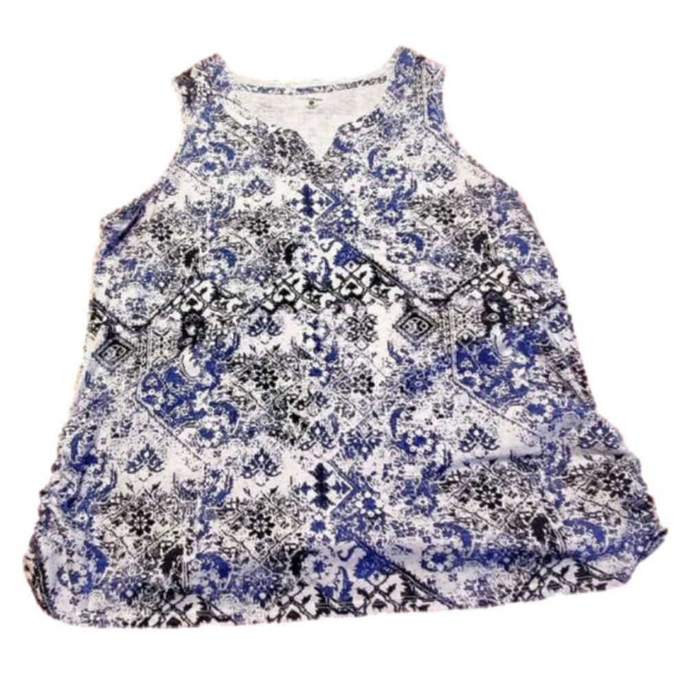 Indigo Blue & White Tank Top
